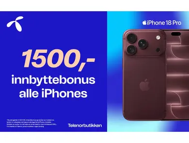 Innbyttebonus iPhone med bilde av iPhone 18 Pro