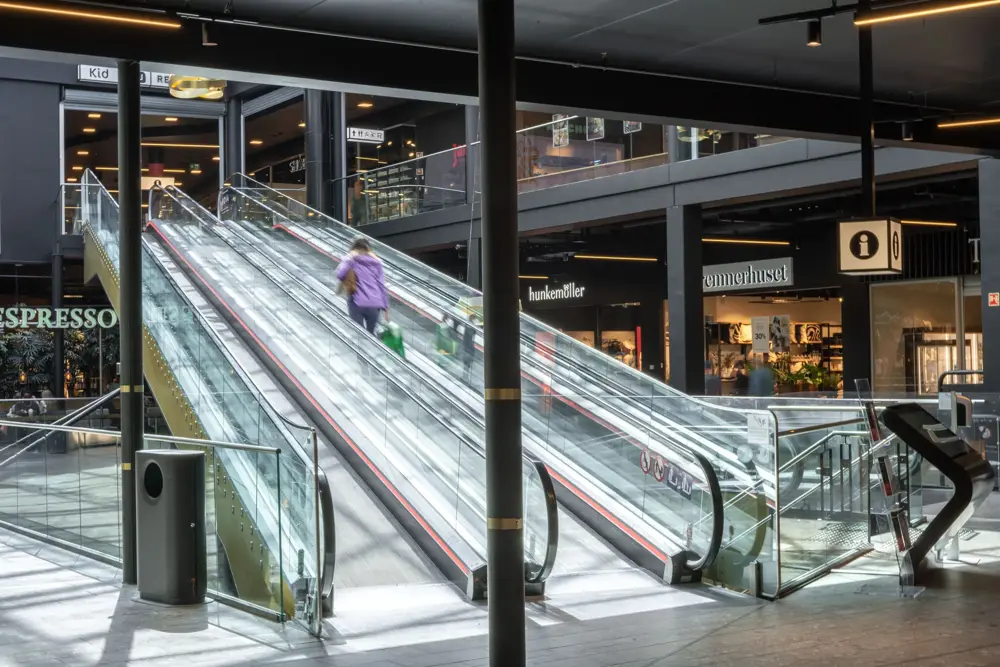 Bildet viser kjøpesenteret Ski Storsenter og et utvalg av butikkene.