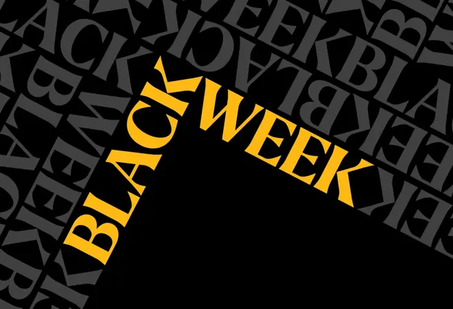 Grafisk bilde med teksten "Black Week"