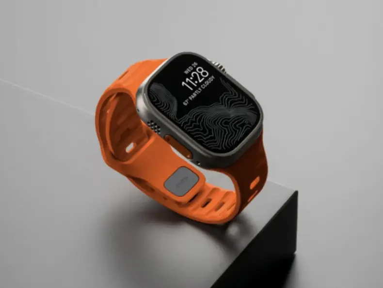 En Watch fra Apple i oransje.