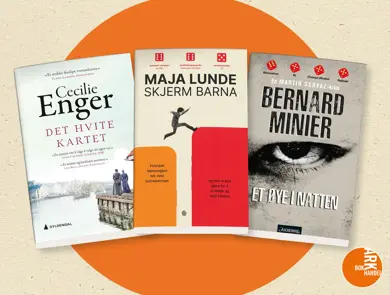 Tre pocketbøker av Cecilie Enger, Maja Lunde og Bernard Minier.