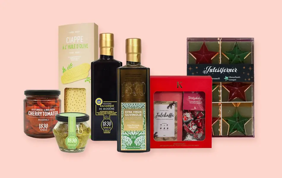 Kollasj med spiselige julegavetips