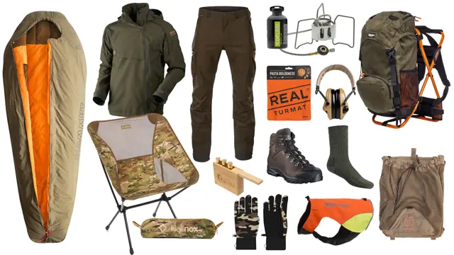 Collage som viser jaktprodukter