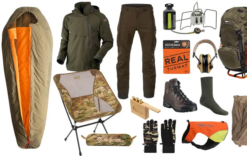 Collage som viser jaktprodukter