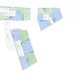 Etasjeplan for 3. etg i boligprosjektet Brugata 3.