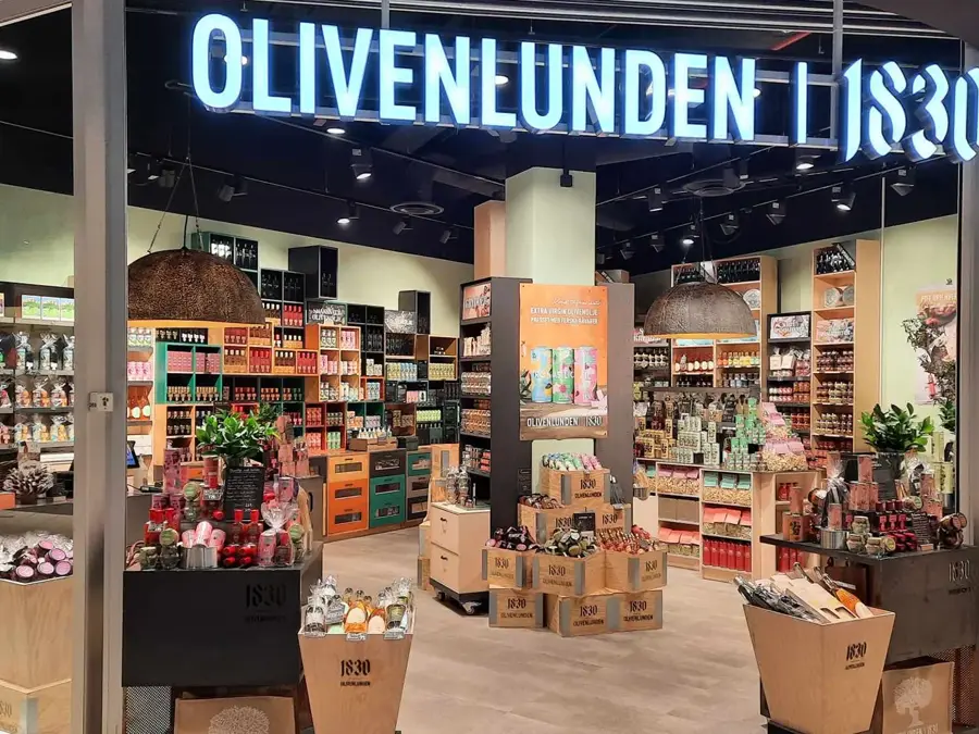 Olivenlunden 1830 butikkfasade