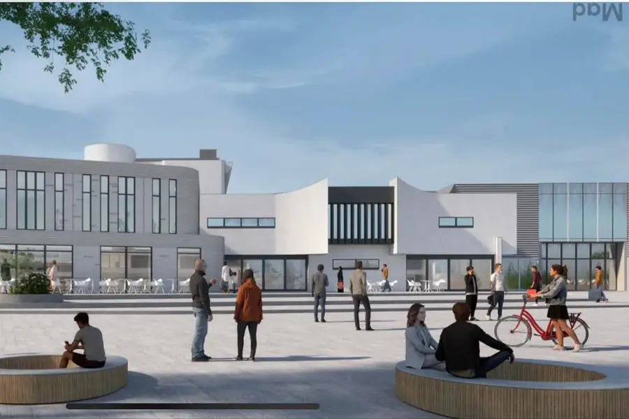 Illustrasjon av Rådhusplassen og Fakkelsenteret