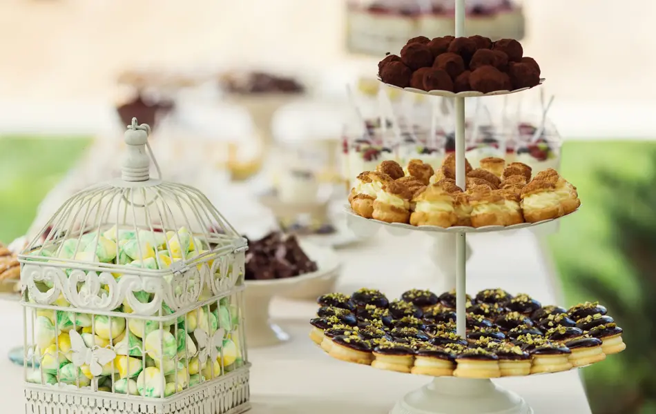 Different sweets with nice arranjment for wedding party