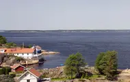 Bilde av skjærgården utenfor området med boligprosjektet Lervik i Strømstad, Sverige.