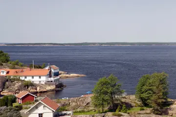 Bilde av skjærgården utenfor området med boligprosjektet Lervik i Strømstad, Sverige.