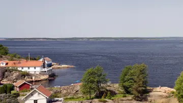 Bilde av skjærgården utenfor området med boligprosjektet Lervik i Strømstad, Sverige.
