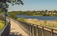 Bilde av turområde Heggedal og Vollen sommerstid med sjø og natur