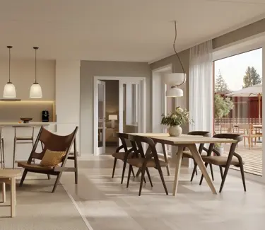 Heggedal Hage, eksempel på interiør i en av leilighetene