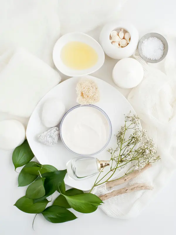 Ulike velværeprodukter sett ovenfra