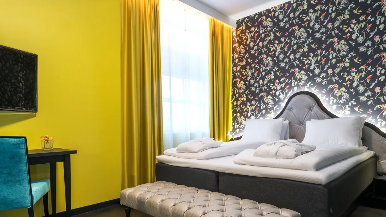 Dobbeltseng i suite på Thon Hotel Bergen Airport