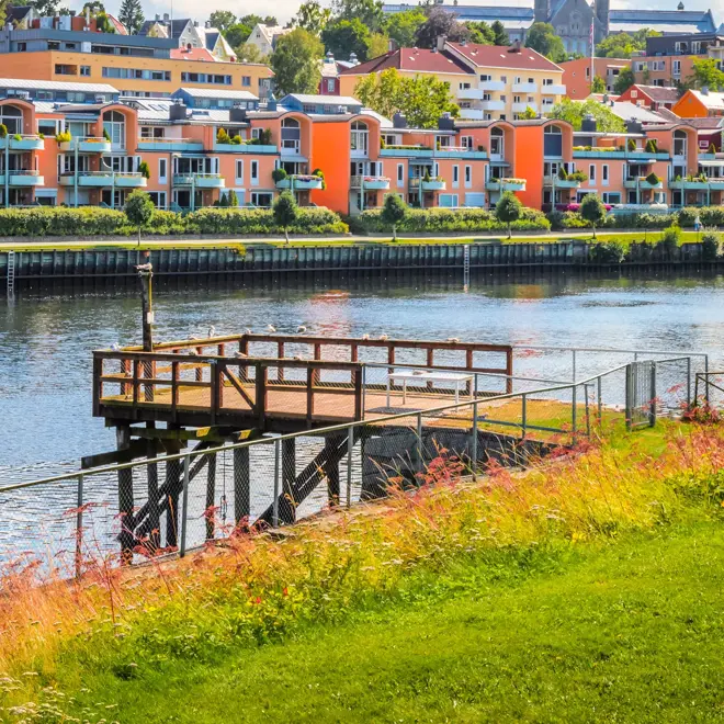 Panoramic view of beautiful city Trondheim, Norway