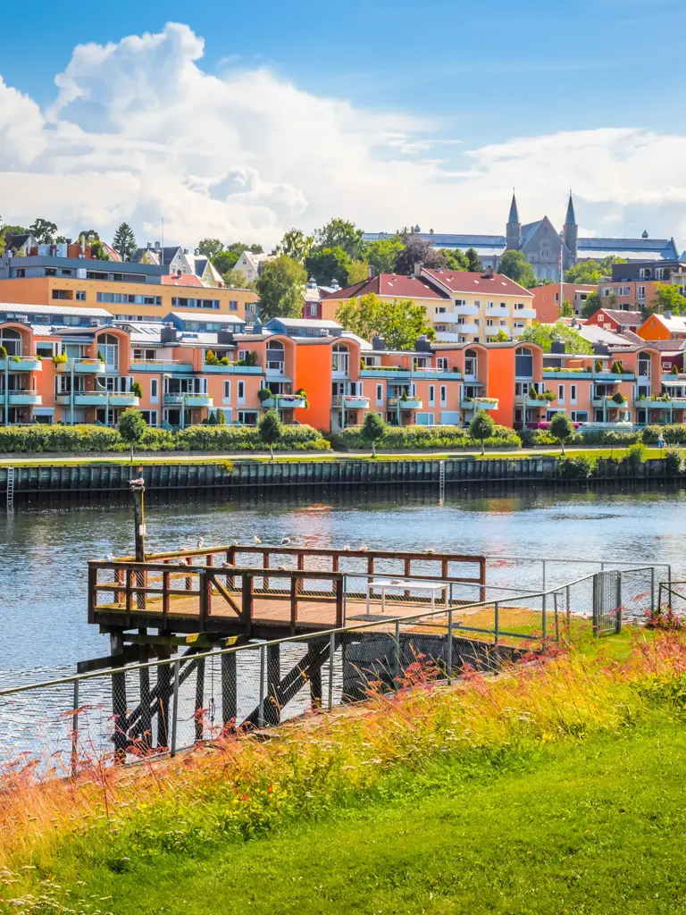 Panoramic view of beautiful city Trondheim, Norway