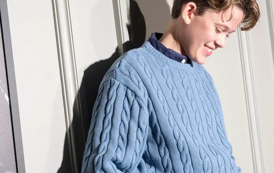 Genser fra Cubus og skjorte fra Dressmann.