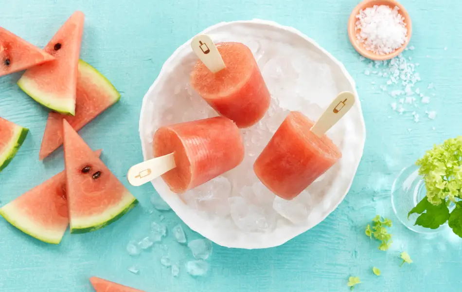 Vannmelonsorbet med lonnesirup og salt