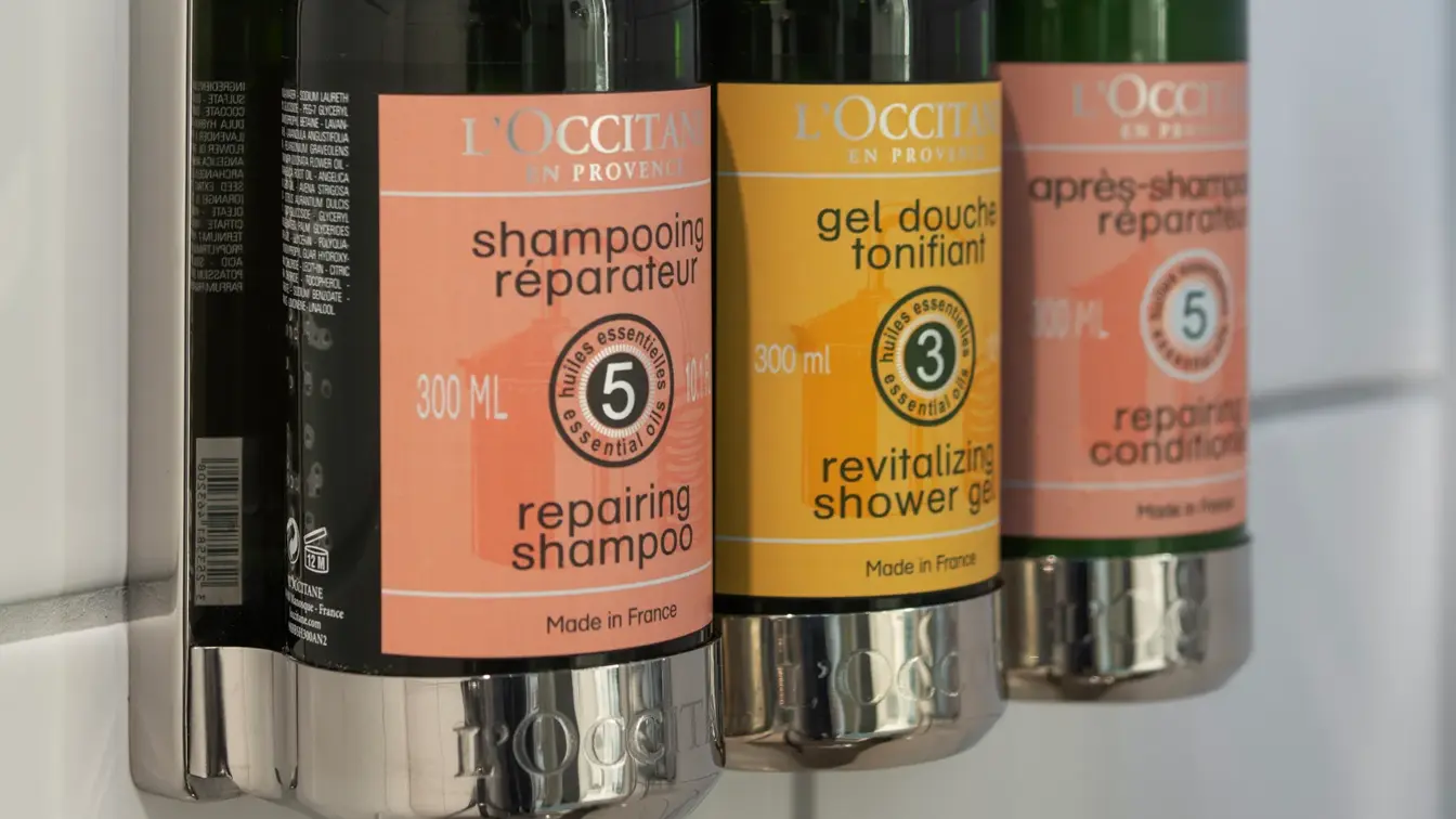 Loccitan produkter på bad på Hotel Bristol i Oslo