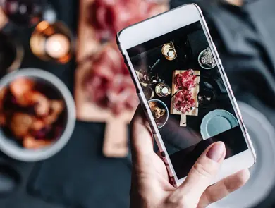 Taking photos of food table top shoot