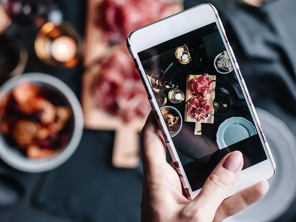 Taking photos of food table top shoot