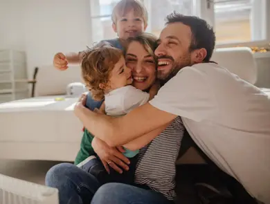 Happy family at home