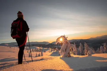 Bilde av en som står på langrenn på Turufjell.