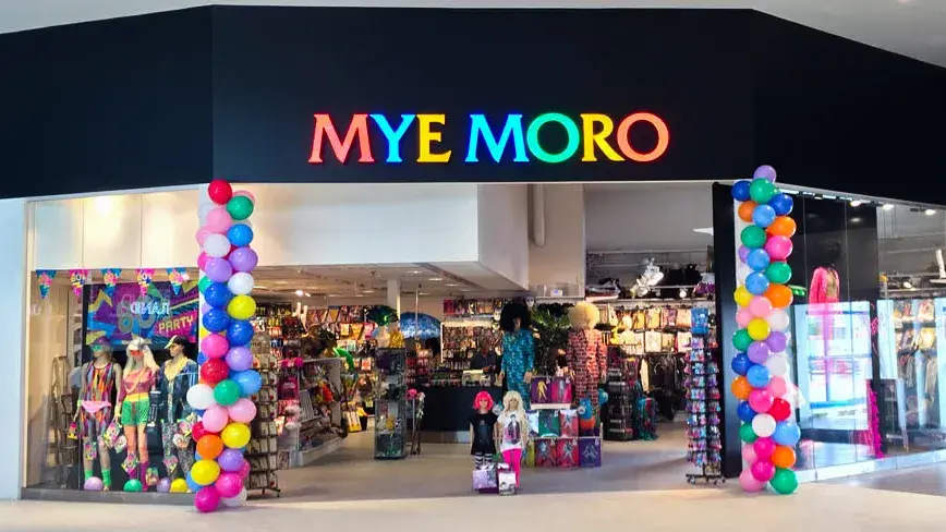 Butikkfasaden til Mye Moro på Sørlandssenteret