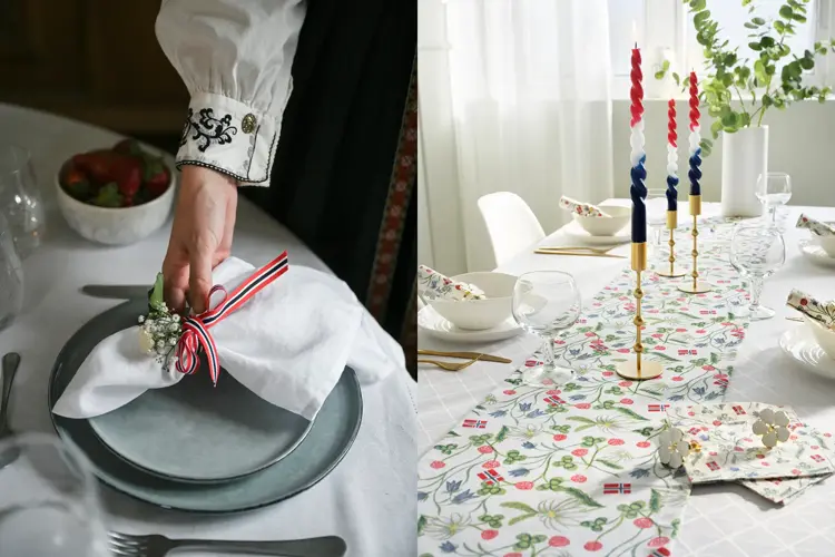 Dekk et feststemt bord til 17. mai. Foto Kid og Princess.