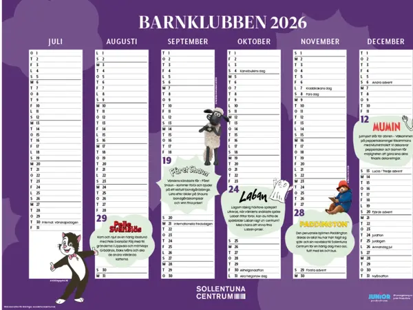 Barnklubben kalender 2
