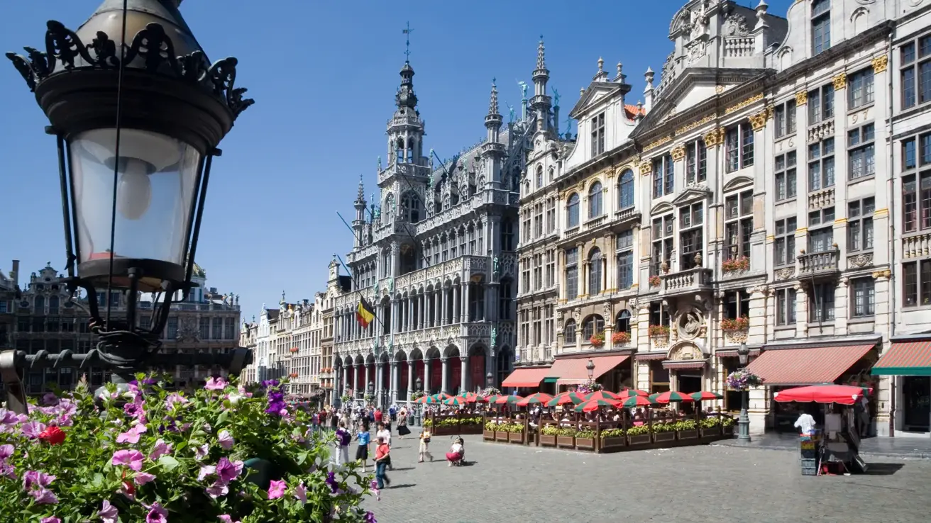 Bilde av Grand-Place i Brussel om kvelden