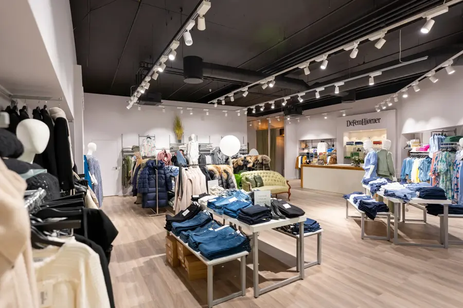 Butikkoversikt av De Fem Hjørner