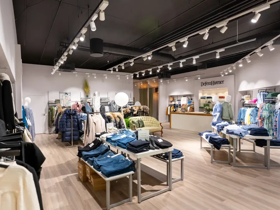 Butikkoversikt av De Fem Hjørner