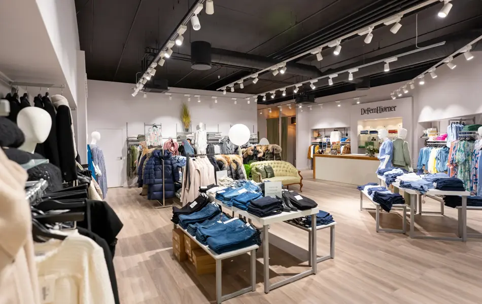 Butikkoversikt av De Fem Hjørner