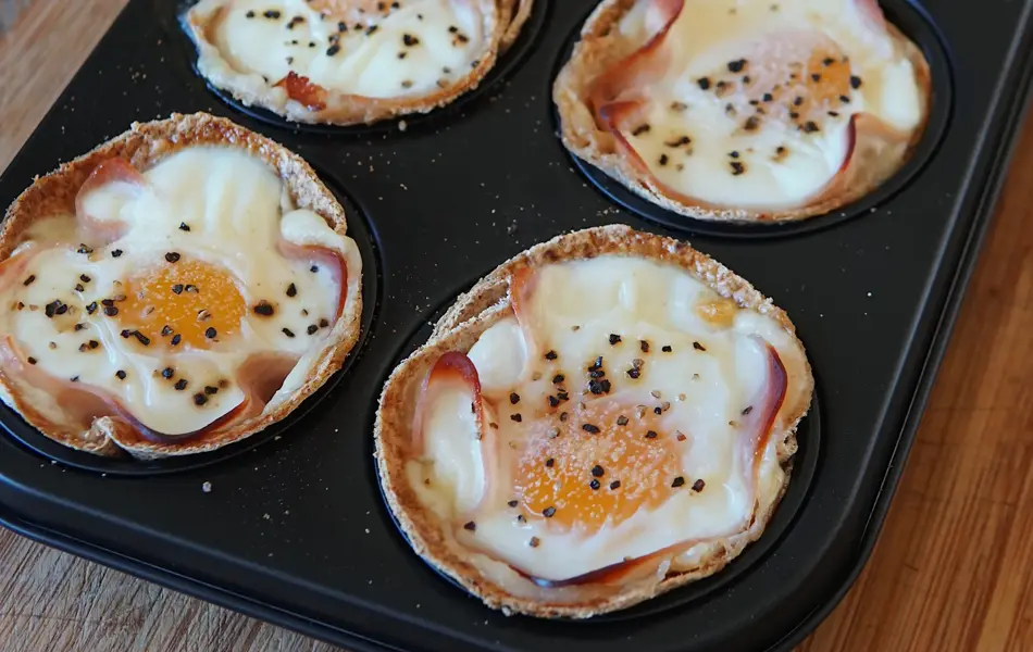 Eggmuffins med ost og skinke