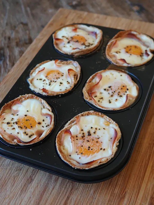 Eggmuffins med ost og skinke