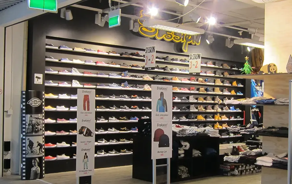 Bilde av inngangen til butikken Session