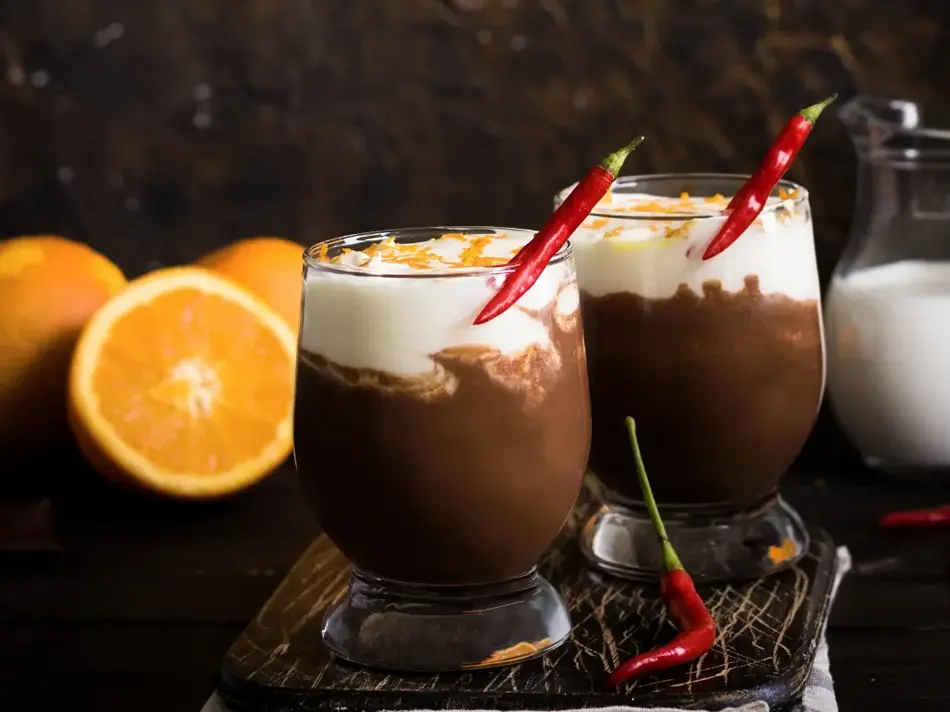 Varm sjokolade med chili og appelsin