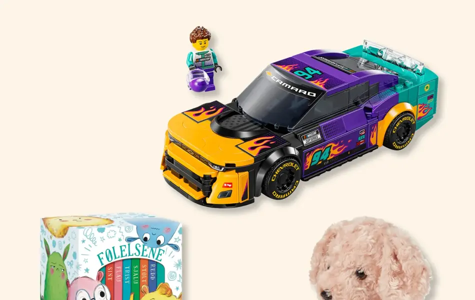 Kollasj med julegavetips til barn