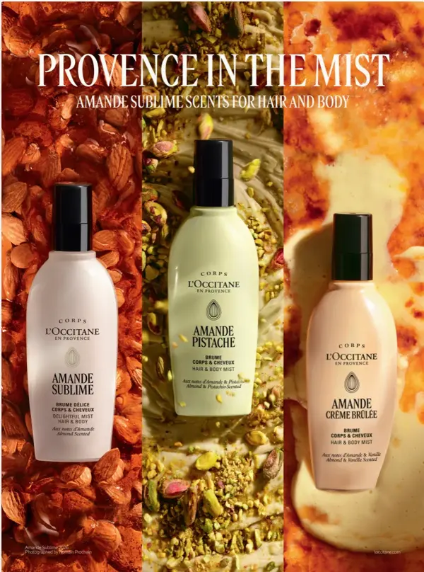 Hair & Body Mists med uimotståelige noter av mandel, søt crème brûlée og pistasj.