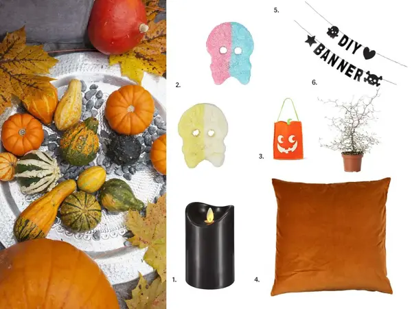 Gresskar og dekorasjon til Halloween