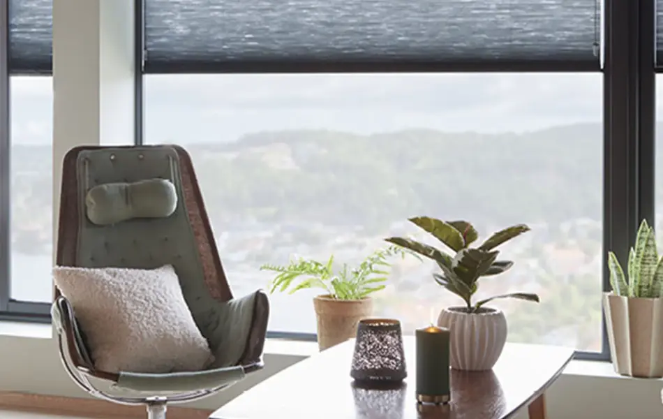 Rullgardin på en stue