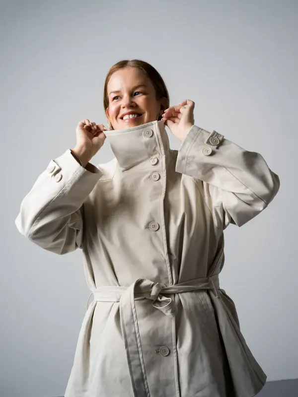 Bik Bok trenchcoat 699 De Fem Hjørner bukser 2599 Scorett pumps 999-4