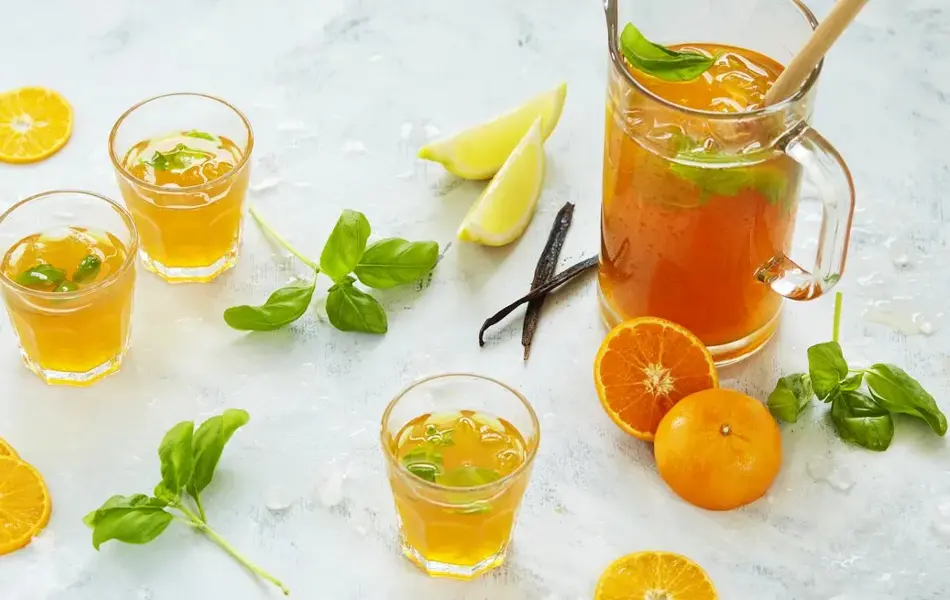 Iste med klementin, basilikum og safran