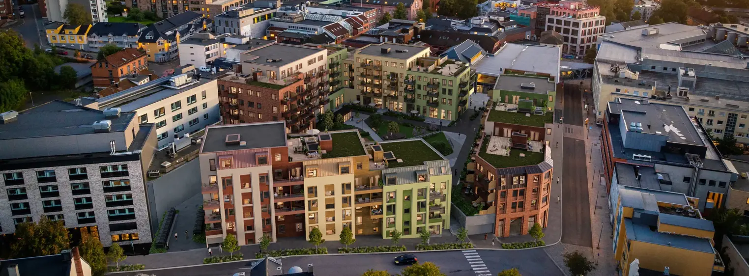 Dronningkvartalet, drone, oversikt, fasade,
