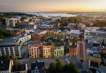 Dronningkvartalet, drone, oversikt, fasade,