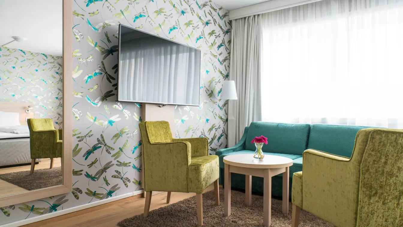 Sittegruppe i stuen i Business Room på Thon Hotel Polar