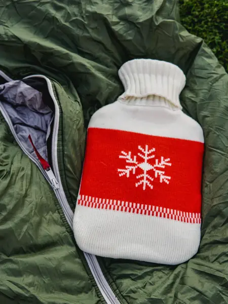 varmeflaske og sovepose