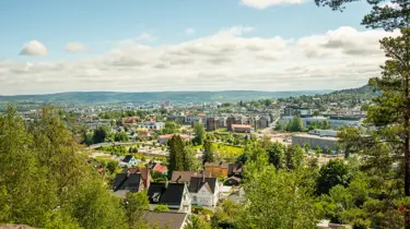 Utsiktsbilde over Strømmen, tatt på sommeren